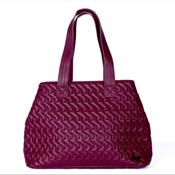 NWT: LUG TEMPO VL TOTE- WINE RED - BEAUTIFUL VEGAN LEATHER W/ INSULATED … - Picture 2 of 7